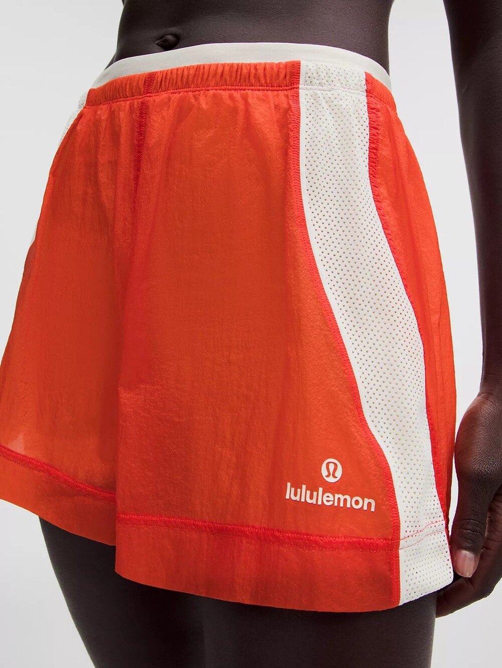 lululemon License to Train Textured High-Rise Shorts Cherry Ember / Ivory Mesh